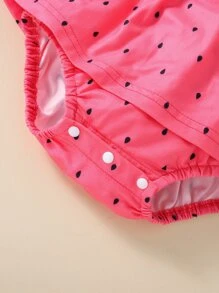 Đứa bé gái Giọt nước In Vai cung Váy Combo Bodysuit - Màu Hồng  Dưa hấu - Xem 5