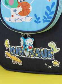 Boys Cartoon & Letter Graphic Backpack Without Bag Charm - Blue - View 4
