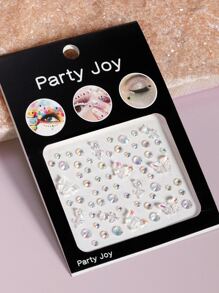 1張蝴蝶水鑽面部紋身貼紙 - 彩色 - 查看 1