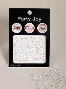 1張蝴蝶水鑽面部紋身貼紙 - 彩色 - 查看 4