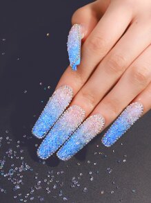 件心型瓶子，裡面裝滿彩色精靈和水鑽，用於指甲裝飾 - 彩色 - 查看 4