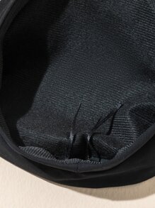 心形搭扣裝飾貝雷帽 - 黑色 - 查看 2