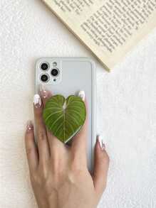 1 pieza Agarre de teléfono con diseño de hoja compatible con iPhone, teléfonos Android, regalo para cumpleaños, familia, amigos - Agarre de teléfono de empuje y tracción, soporte de teléfono, accesorios de teléfono