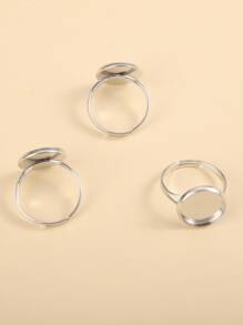 20入組圓形裝飾DIY圓環配件 - 銀色 - 查看 2