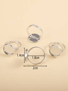 20入組圓形裝飾DIY圓環配件 - 銀色 - 查看 4