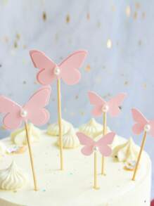 5入組蝴蝶設計蛋糕裝飾 - 彩色 - 查看 1