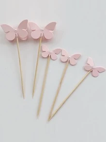 5入組蝴蝶設計蛋糕裝飾 - 彩色 - 查看 2