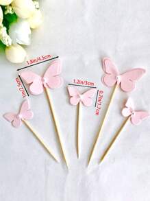 5入組蝴蝶設計蛋糕裝飾 - 彩色 - 查看 4