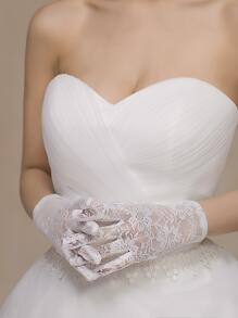 2 đôi găng tay chống nắng ren đa năng mới, găng tay ngắn mỏng màu trắng dành cho nữ, găng tay dự tiệc cưới, găng tay ren cao cấp không ngón. - trắng - Xem 4