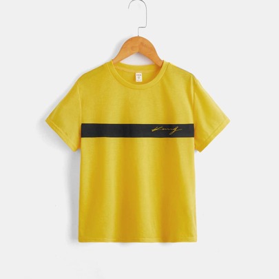 Boys Letter Graphic Colourblock Tee