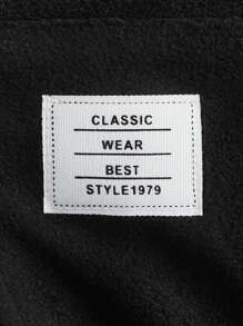 SHEIN Boys Patch Detail Hooded Jacket Without Tee - Black - View 4