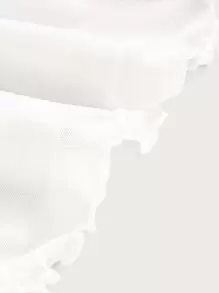 SHEIN ICON Ruched Tie Backless Hanky Hem Mesh Halter Y2k Top - White - View 4