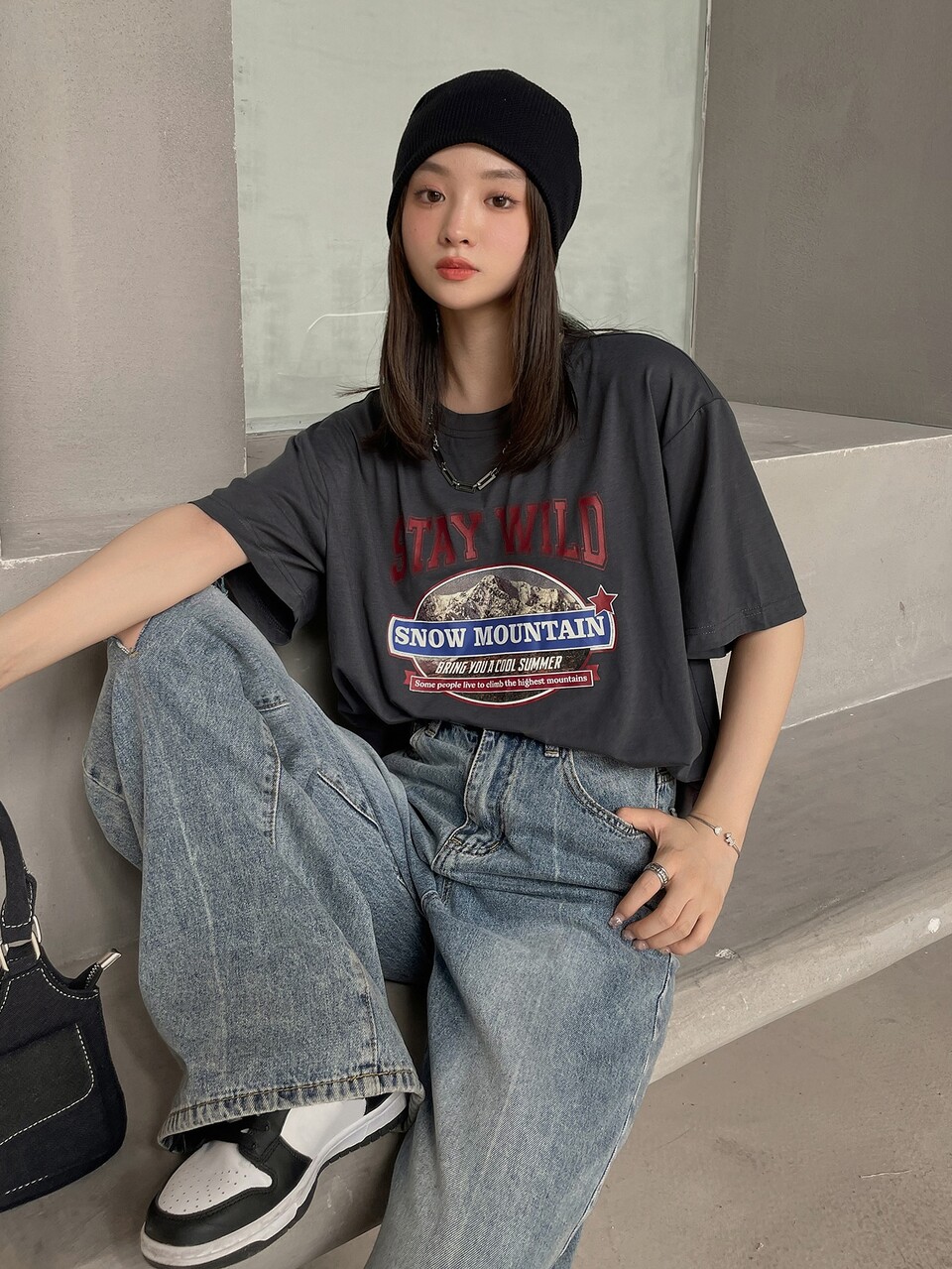 Letter Graphic Drop Shoulder Tee