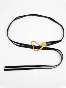 1 chiếc thắt lưng có khóa hình móng ngựa dành cho nữ, có thể điều chỉnh, phù hợp với váy và áo khoác mùa hè, mùa thu, mùa đông, Halloween - màu đen - Xem 2