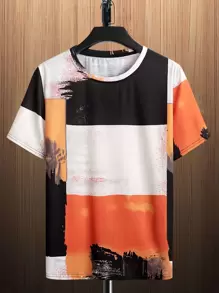 Manfinity LEGND 男士圖案印花撞色T恤 - 彩色 - 查看 1