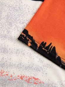 Manfinity LEGND 男士撞色T恤和腰部抽繩短褲 - 彩色 - 查看 4