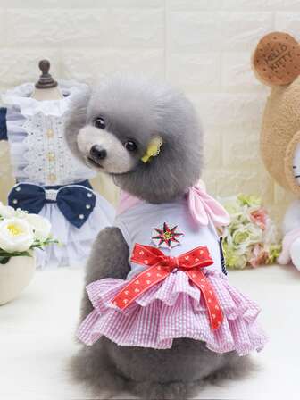 1 pièce Robe pour animaux de compagnie à nœud papillon