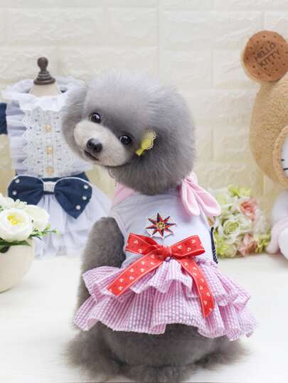 1 pezzo Vestito per animali domestici con decorato fiocco