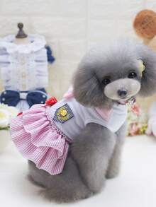 1pc Bow Decor Pet Dress - Pink - View 4
