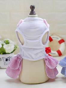 1pc Bow Decor Pet Dress - Pink - View 5