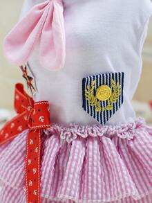 1pc Bow Decor Pet Dress - Pink - View 7