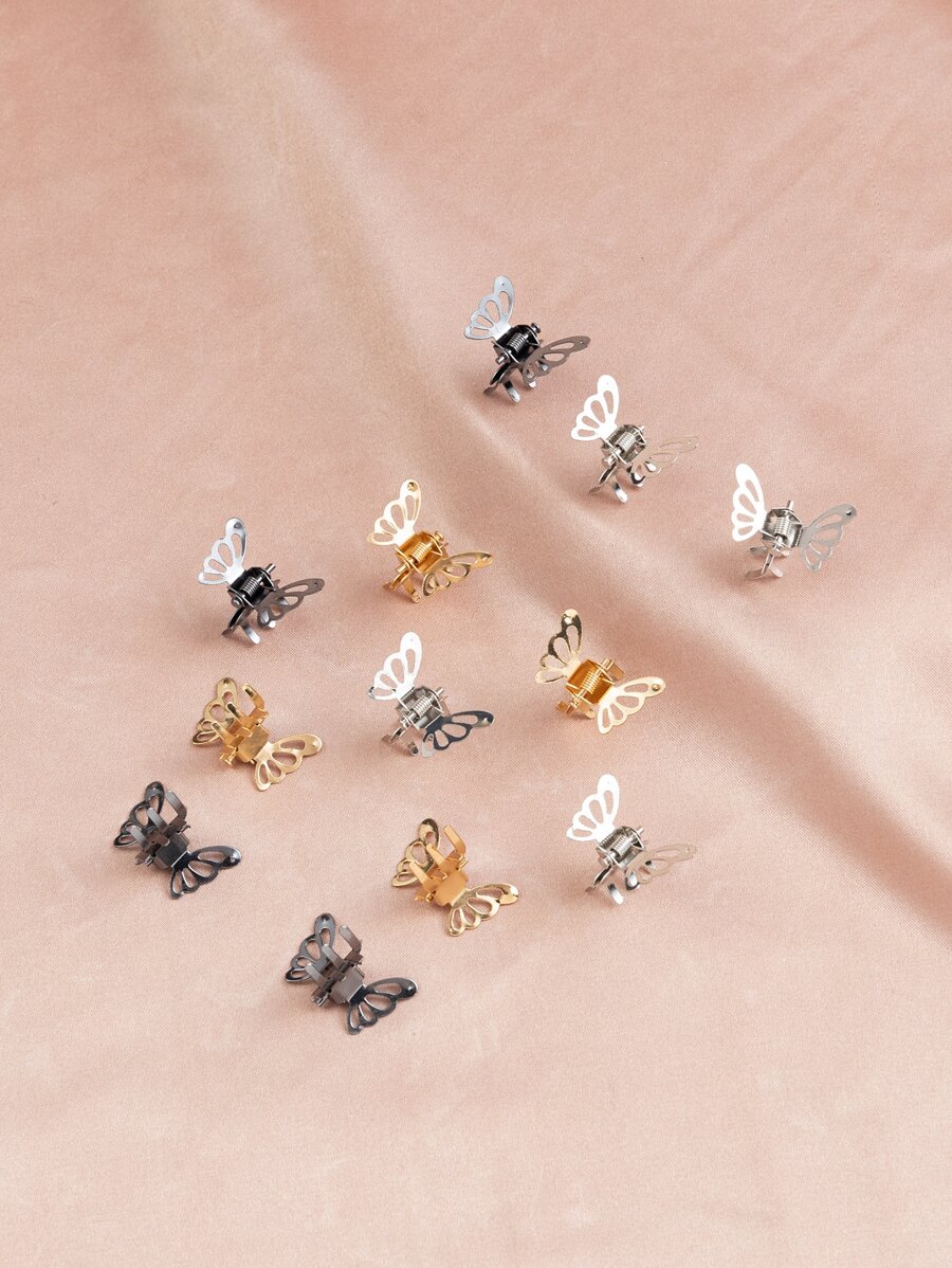 12pcs Butterfly Design Hair Claw - Multicolor - View 1