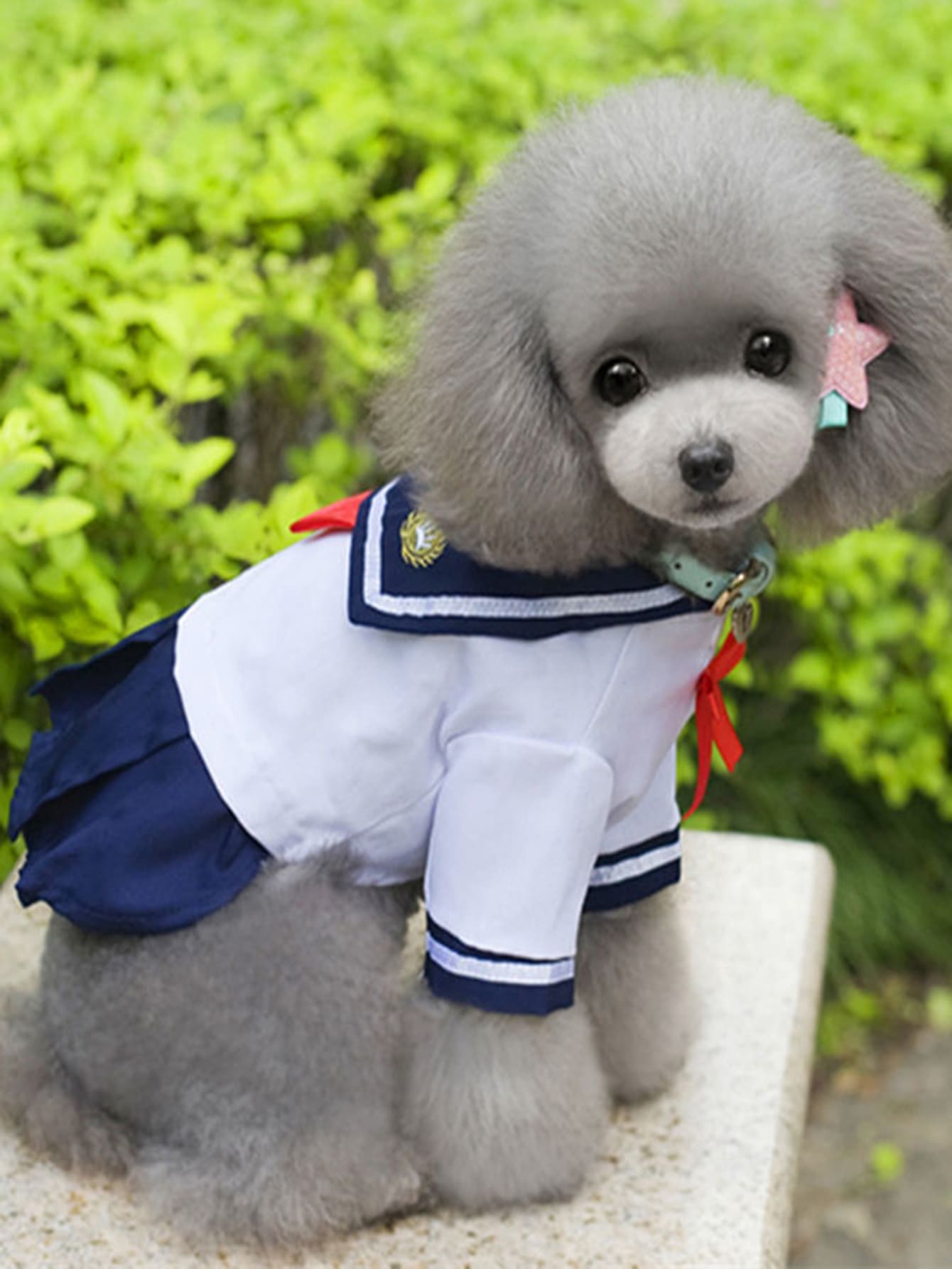 學生制服風格寵物服裝,jk風格,美國學院風格,動物裙子,適用於狗和貓 - 彩色 - 查看 1