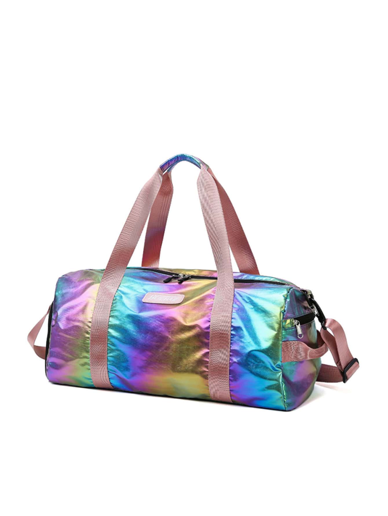 Holographic Letter Patch Decor Duffel 