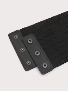 1 chiếc thắt lưng thun bản rộng đơn giản dành cho nữ, corset phong cách Âu Mỹ ngày lễ tình nhân - màu đen - Xem 4