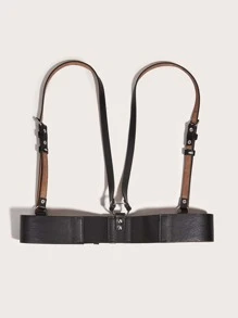 Cinturón arnés con hebilla cuadrada - Negro - Ver 2