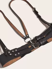 Cinturón arnés con hebilla cuadrada - Negro - Ver 4