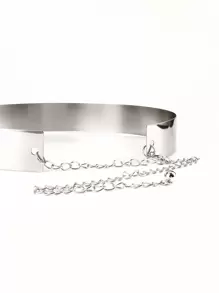 Elegant Geometric Decor Mirror Waist Belt Halloween Summer, School Fall, Autumn, Halloween - Silver - View 3