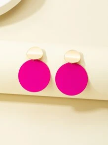 Pendientes largos redondos - Rosa Fucsia - Ver 5