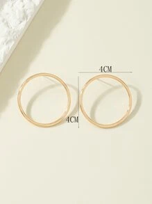 Circle Stud Earrings - Yellow Gold - View 3