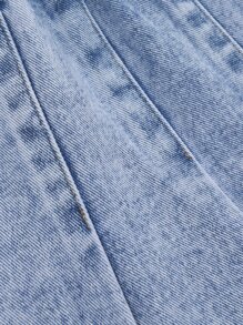 Toddler Girls Pleated Denim Skirt - Light Wash - View 4