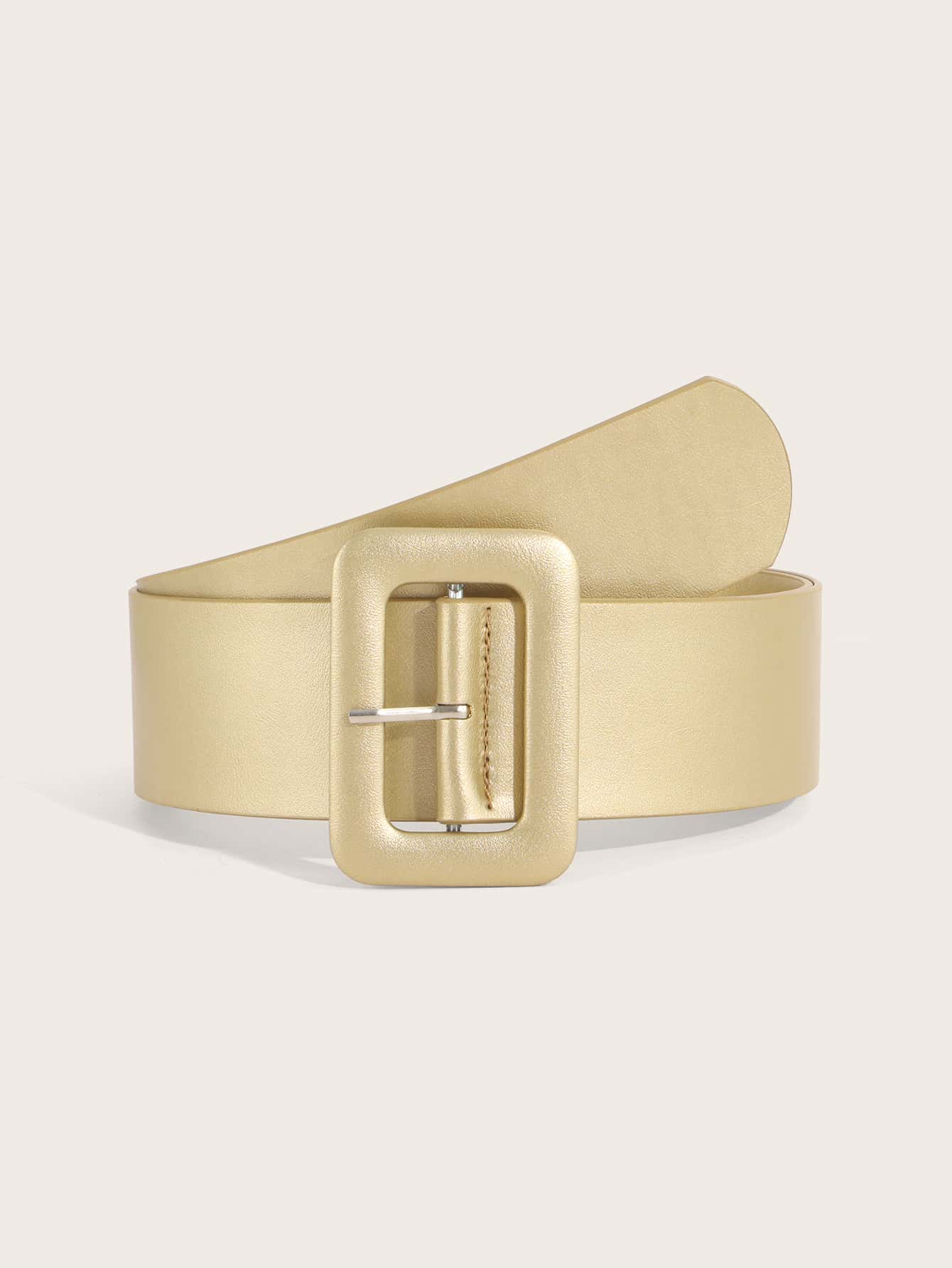 Square Buckle Belt Summer, School Fall, Autumn, Halloween - Gold - View 1