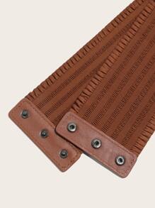 1 pieza Cinturón elástico de cintura simple para mujer, estilo europeo y americano - Marrón - Ver 4