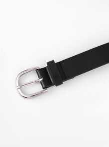 Cinturones para mujer, 1 pieza, para pantalones vaqueros, cinturón de moda con hebilla cuadrada - Negro - Ver 3