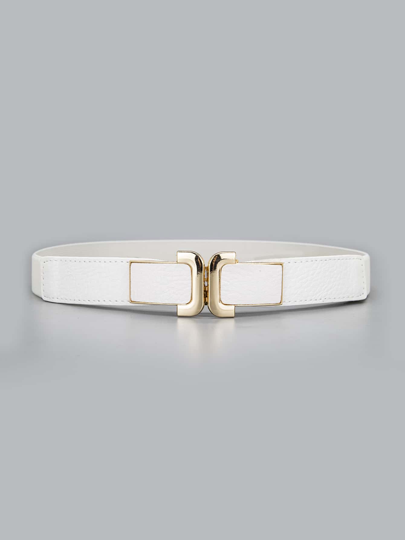 Symmetrical Buckle Belt Summer, School Fall, Autumn, Halloween - White - View 1