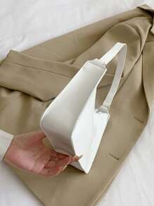 輕量級商務休閒時尚手提袋，適用於青少年女生、女大學生、菜鳥和白領，完美適用於辦公室、工作、商務、通勤，極簡風格女士袋 - 白色 - 查看 3