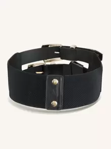 Thắt lưng PU họa tiết Punk thanh lịch dành cho áo khoác và váy Halloween mùa hè, mùa thu, mùa đông, Halloween - màu đen - Xem 2