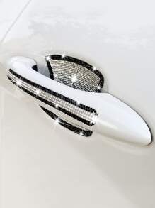 2入組水鑽裝飾車門把手貼紙集 - 黑與白 - 查看 1