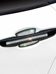 2入組水鑽裝飾車門把手貼紙集 - 黑與白 - 查看 2