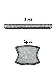 2入組水鑽裝飾車門把手貼紙集 - 黑與白 - 查看 5