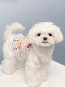 Colorful Striped Pet Dress - Pink - View 1