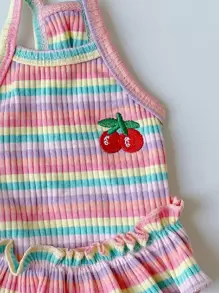 Colorful Striped Pet Dress - Pink - View 6
