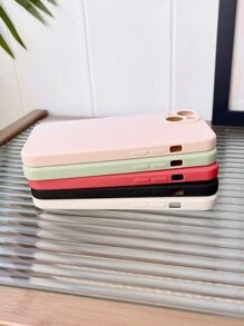 Pink 5pcs Solid Phone Case Compatible With IPhone 11,IPhone 13,IPhone 14 Pro Max - Multicolor - View 3