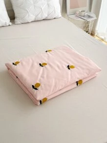 1pc Lemon Embroidered Bedspread - Pink - View 2