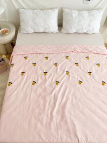 1pc Lemon Embroidered Bedspread - Pink - View 4