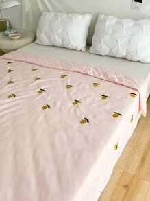 1pc Lemon Embroidered Bedspread - Pink - View 7